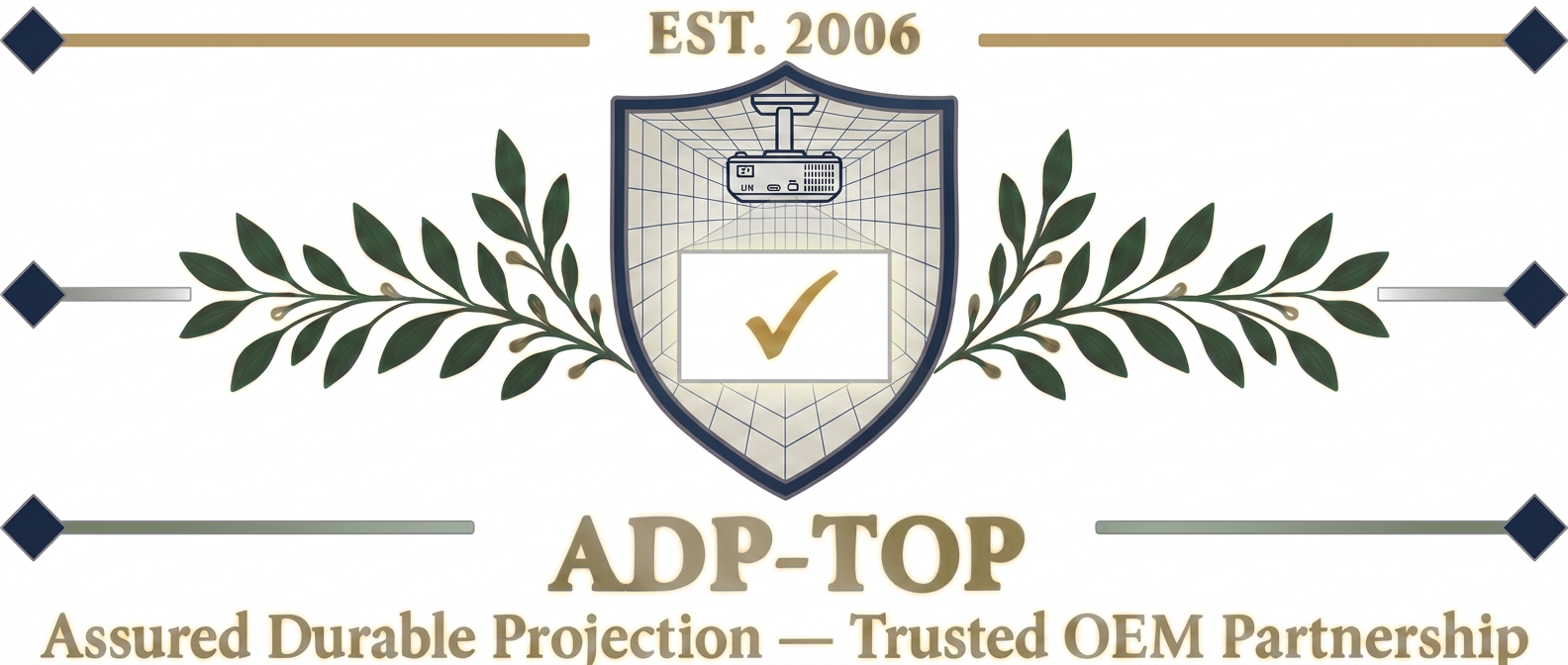 ADP-TOP — tervezett projektor-fényforrás ellátás, eredeti gyári izzó dokumentált ellátási láncból (alapítva 2006)